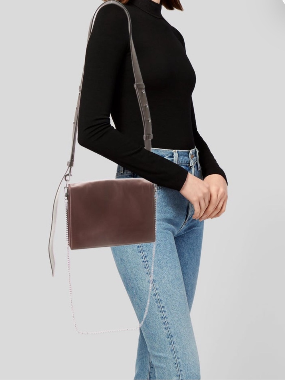 All Saints Shoulder Bag / Clutch - Brown and Silver